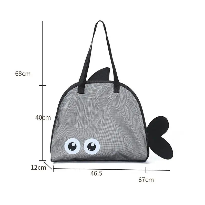 Large Mesh Beach Toy Bag – Portable Pool & Outdoor Organizer Mesh Storage Bag Richie's Black