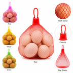 100-Pack Plastic Mesh Net Bags with Buckle – Reusable Produce Bags Mesh Storage Bags Richie's