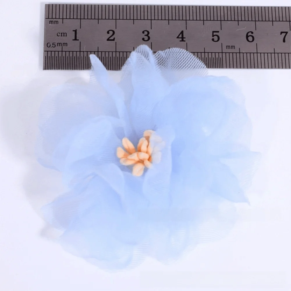 10Pcs Organza Flower Appliques 3D Mesh Sewing Patches 5.5cm Fabric Flower Appliques Richie's