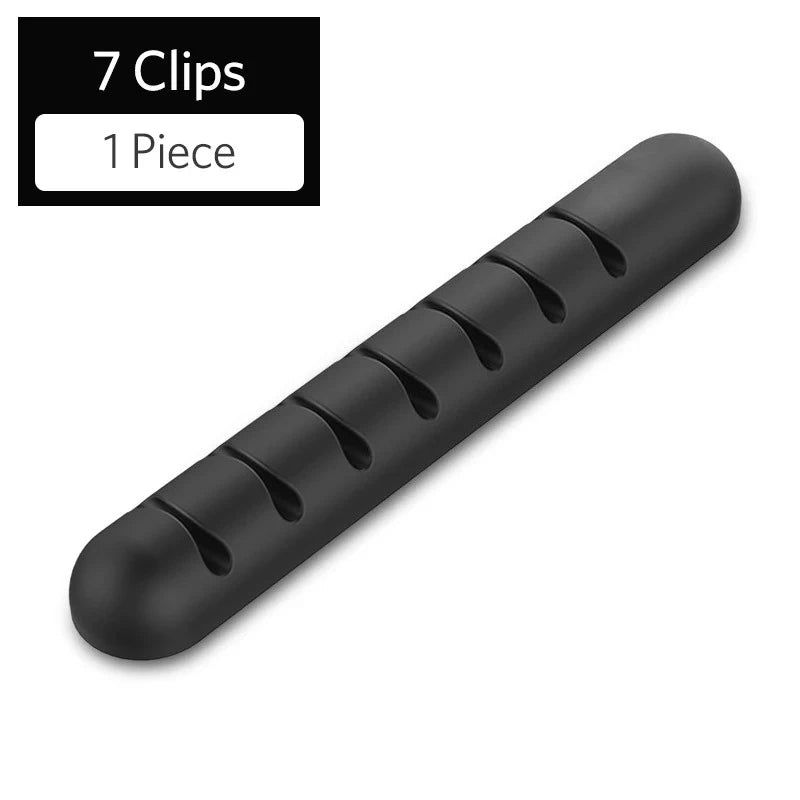Silicone Cable Organizer Clips – USB Cable Winder & Holder Cable Management Clips Richie's 7 Clip 1 Piece