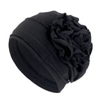 Women Flower Turban Hat Hijab Cap Elastic Head Wrap Bonnet Turban Hat Richie's Black