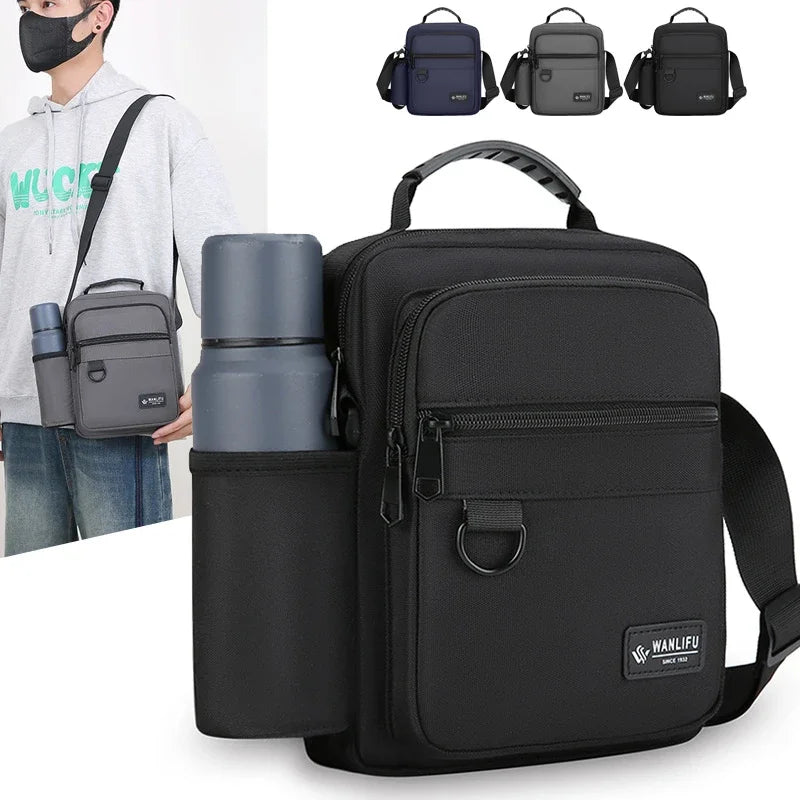 Men's Oxford Crossbody Bag – Shoulder Bag with Bottle Pocket Men's Crossbody Bag Richie's