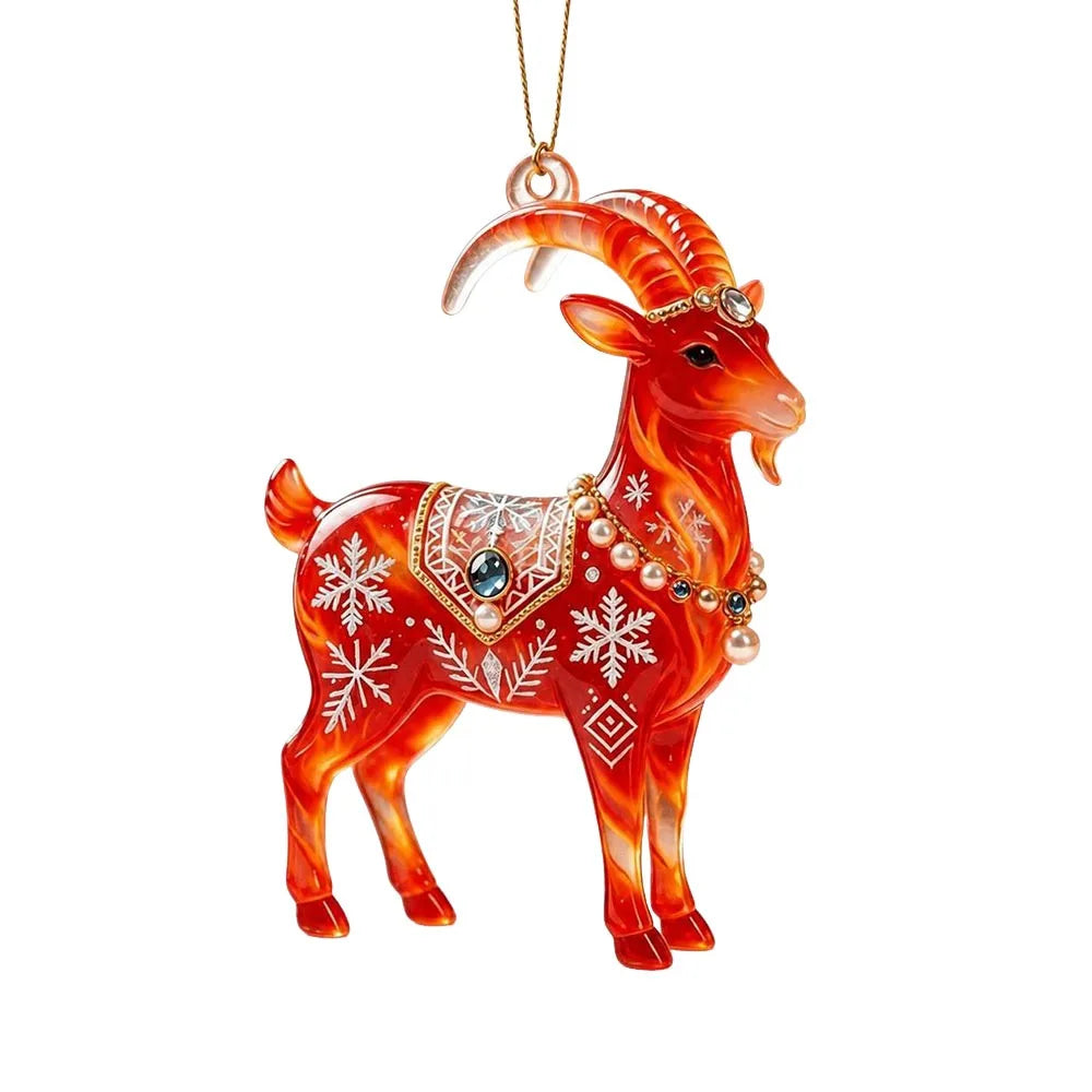 Rhinestone Goat Hanging Ornament – Acrylic Festive Pendant Christmas Ornament Richie's 4