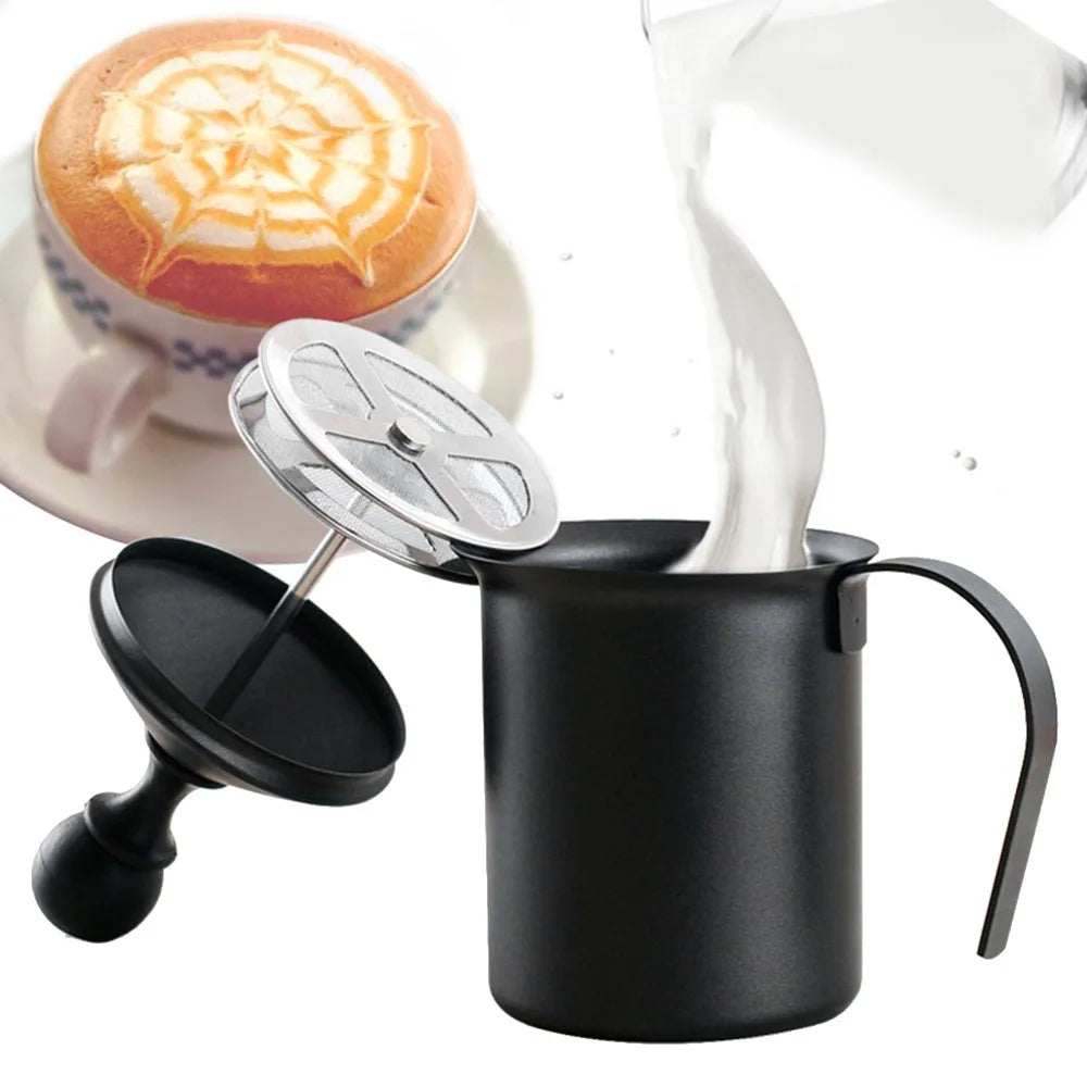 Manual Stainless Steel Milk Frother – Double Mesh Coffee Foamer Manual Milk Frother Richie's
