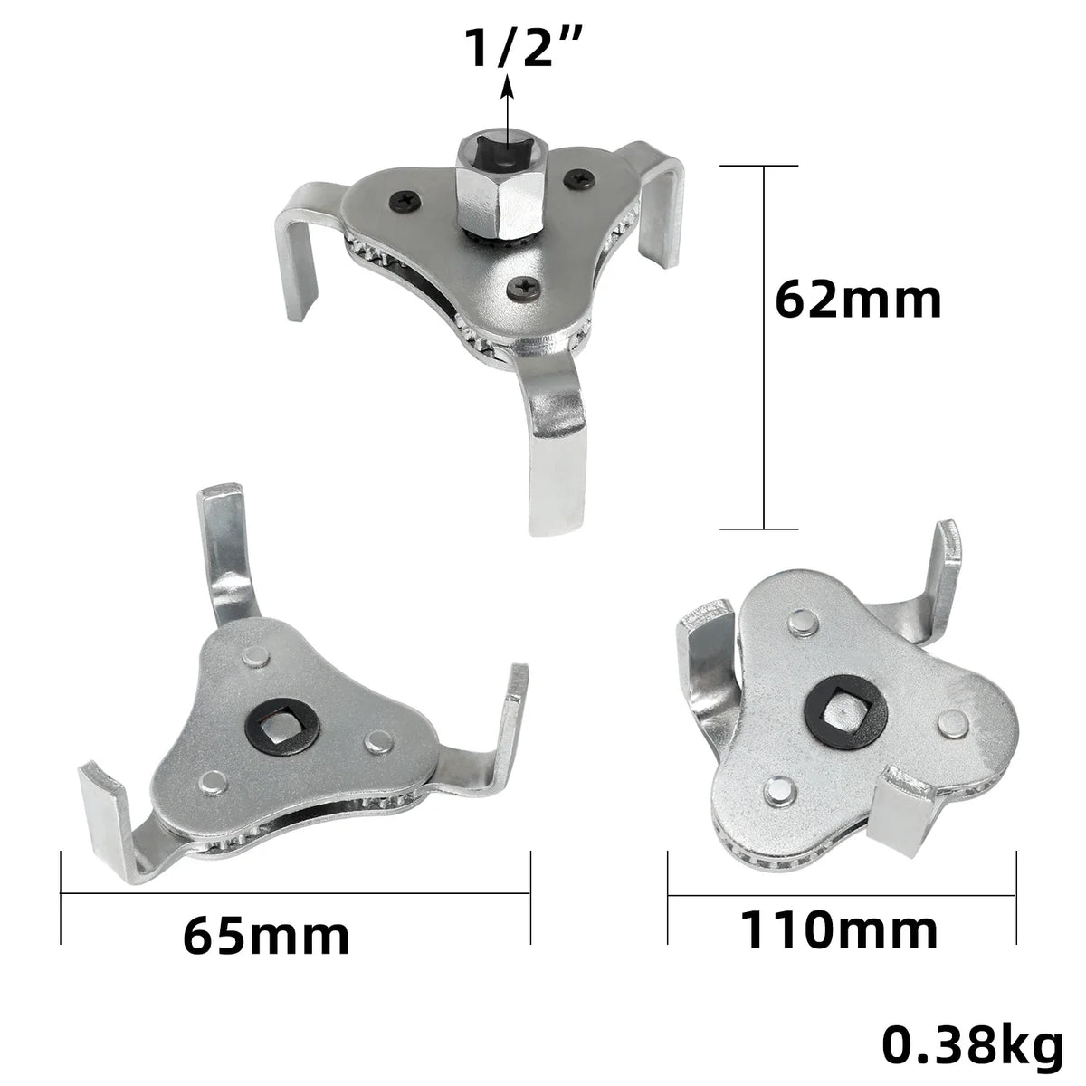 Universal 3-Jaw Adjustable Oil Filter Wrench 2.5"–4.5" Oil Filter Wrench Richie's