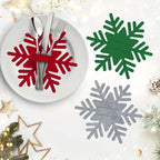 Felt Snowflake Christmas Utensil Holders | Holiday Table Decor Holiday Table Decor Richie's