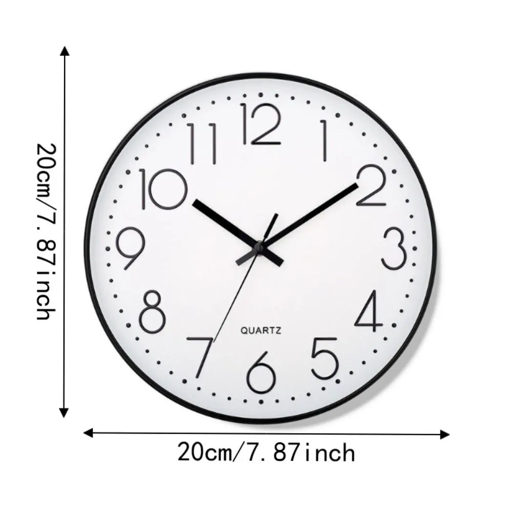 8 Inch Silent Wall Clock – Quartz Battery Operated Modern Design Wall Clock Richie's