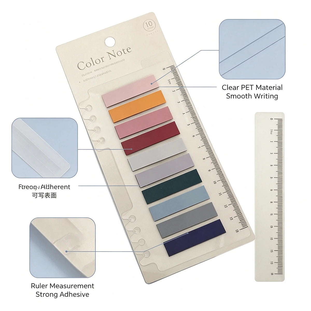 Transparent Index Tabs – 10 Color Writeable Sticky Page Markers Sticky Index Tabs Richie's