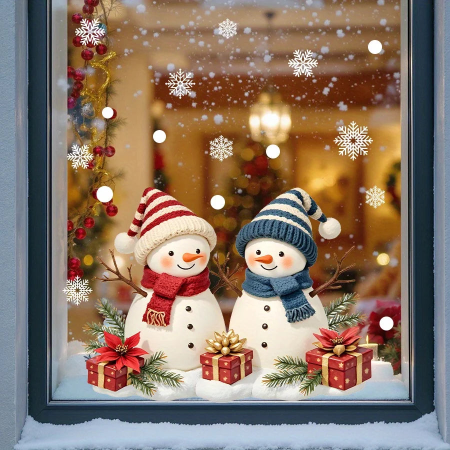 Christmas Snowman Window Cling – Removable Static Decal Window Cling Decal Richie's