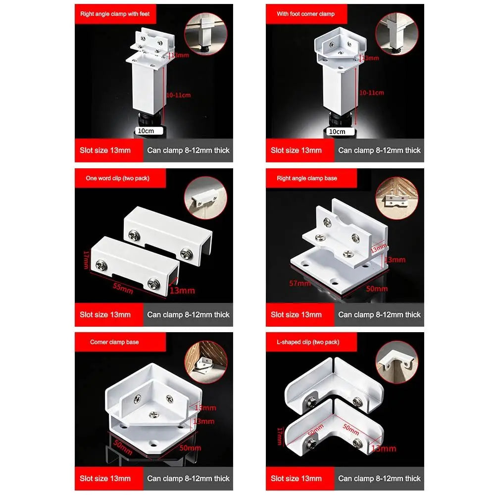 Aluminum Alloy Adjustable Support Leg Bracket & Corner Clamp Support Leg Bracket Richie's
