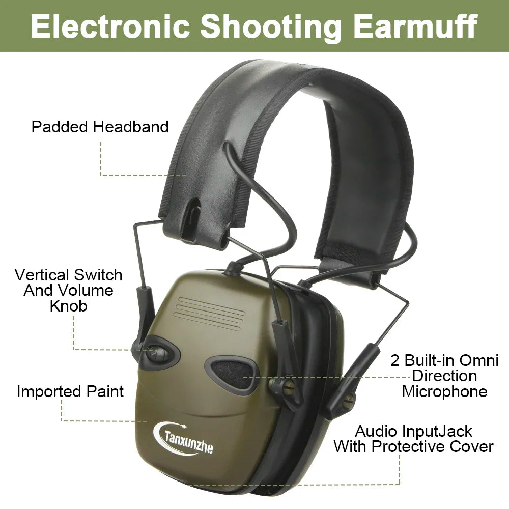 Tactical Electronic Shooting Earmuffs NRR22 Hearing Protection Electronic Shooting Earmuffs Richie's