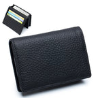 Genuine Leather Card Holder Wallet & Coin Purse – Unisex Leather Card Wallet Richie's Black