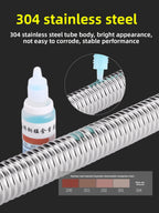 1" 304 Stainless Steel Bellows Metal Hose | High-Pressure Threaded Metal Bellows Hose Richie's