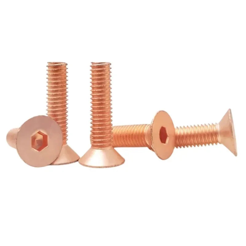Red Copper Countersunk Hex Socket Screws M2–M10 DIN7991 Bulk Copper Machine Screws Richie's