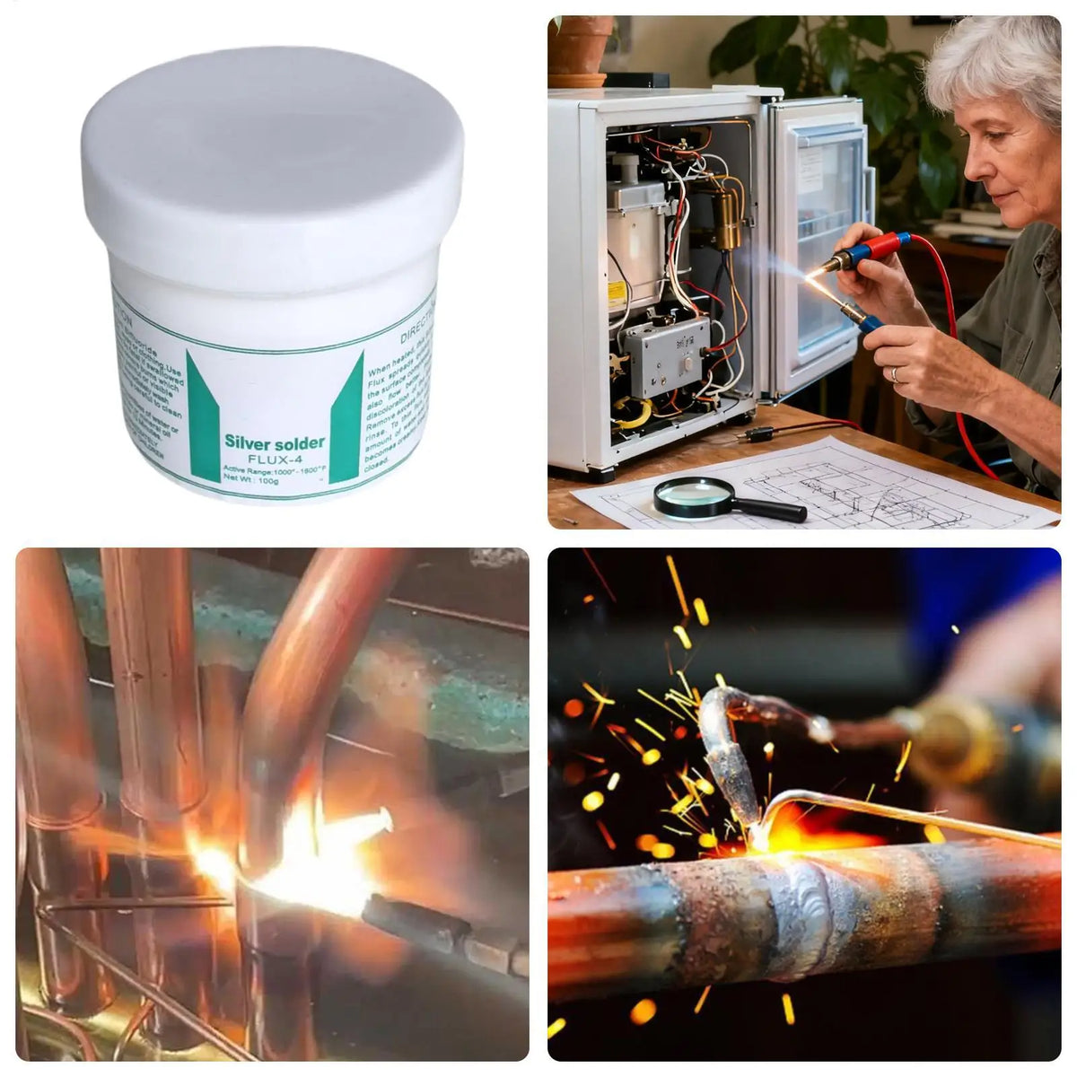 Soldering Flux 100g Silver Copper Welding Powder | HVAC & Fridge Soldering Flux Powder Richie's