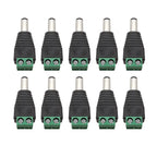 10Pcs DC 12V Solderless Screw Terminal Connectors 5.5x2.1/2.5mm DC Power Connector Richie's 10 Male 5.5x2.1mm