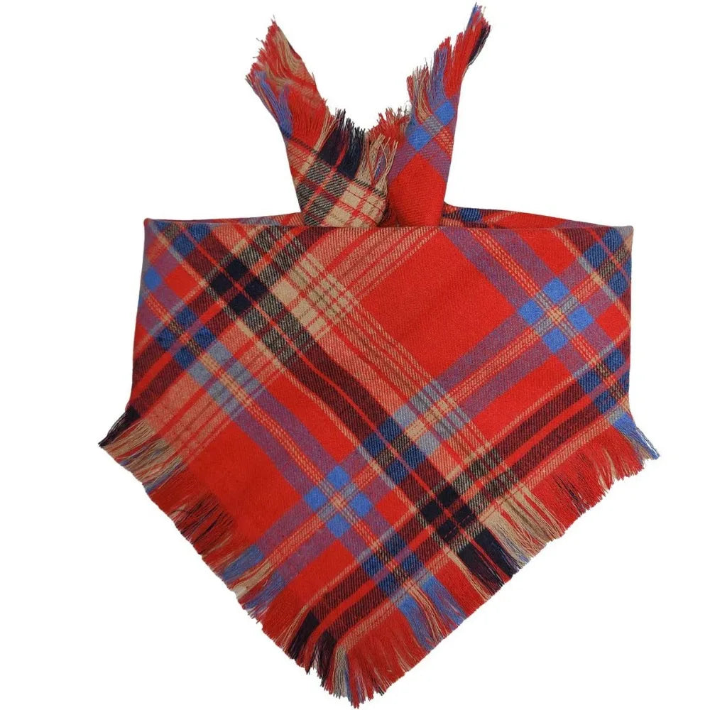 Plaid Dog Bandana with Tassels – Soft Washable Pet Scarf Dog Bandana Scarf Richie's 03