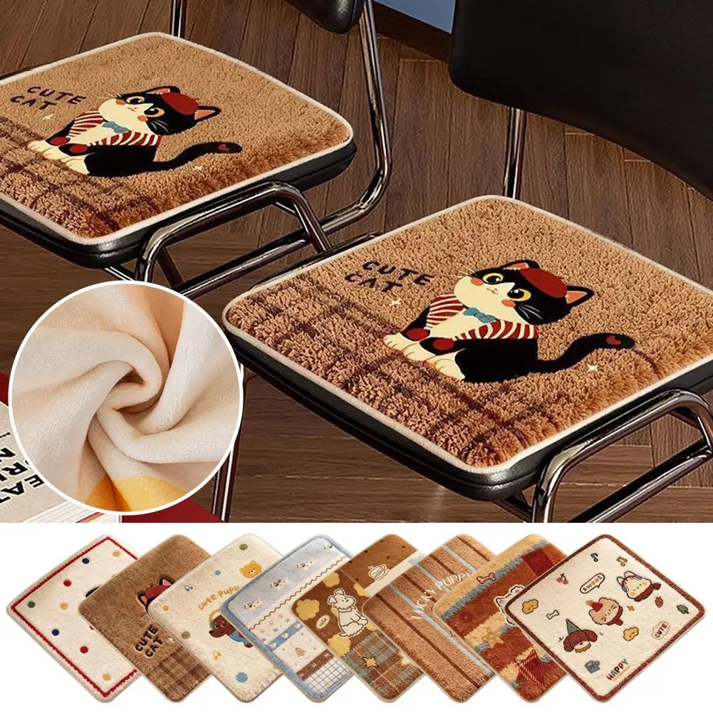 Cute Cartoon Chair Cushion 40x40cm Plush Imitation Cashmere Seat Pad Chair Seat Cushion Richie's