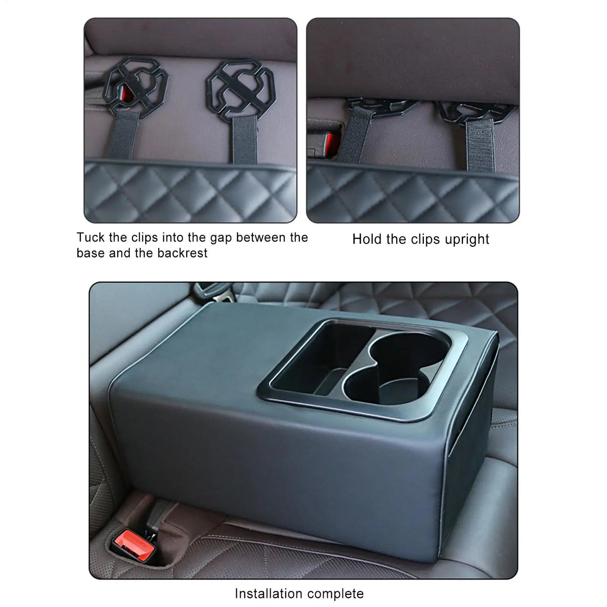 Universal Rear Console Armrest Box with Cup Holders – Car Truck SUV Car Console Organizer Richie's