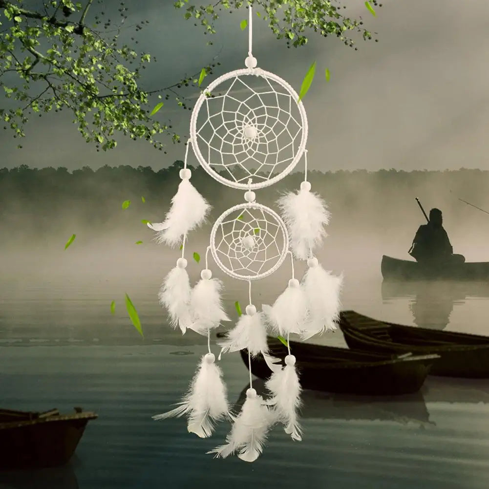 White Handmade Dream Catcher Wall Pendant | Boho Home Décor Wall Hanging Pendant Richie's