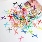 100pcs Mini Ribbon Bows 2x3cm DIY Gift Wrapping Craft Decoration Craft Ribbon Bows Richie's Mixed Color 10 L
