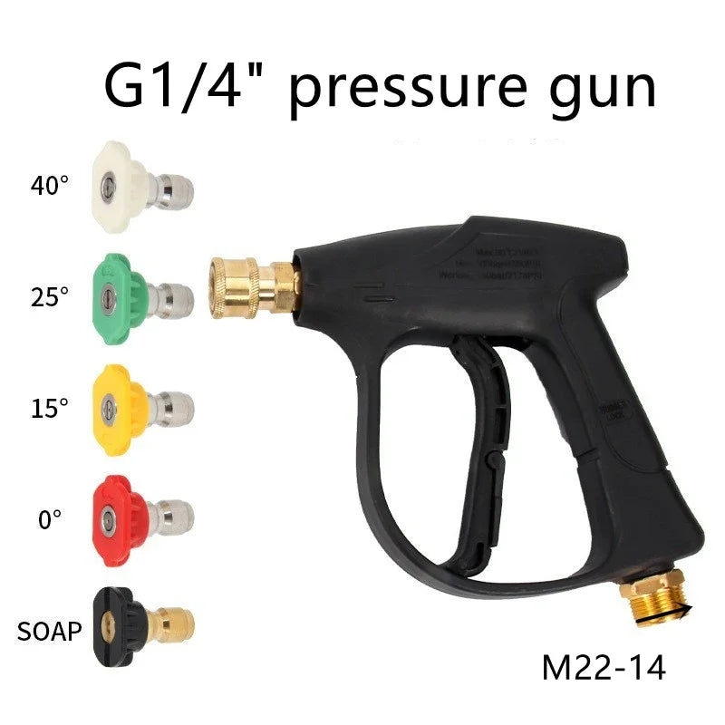 Pressure Washer Gun M22-14mm Aluminum Core + 5 Color Tips Pressure Washer Gun Richie's Black