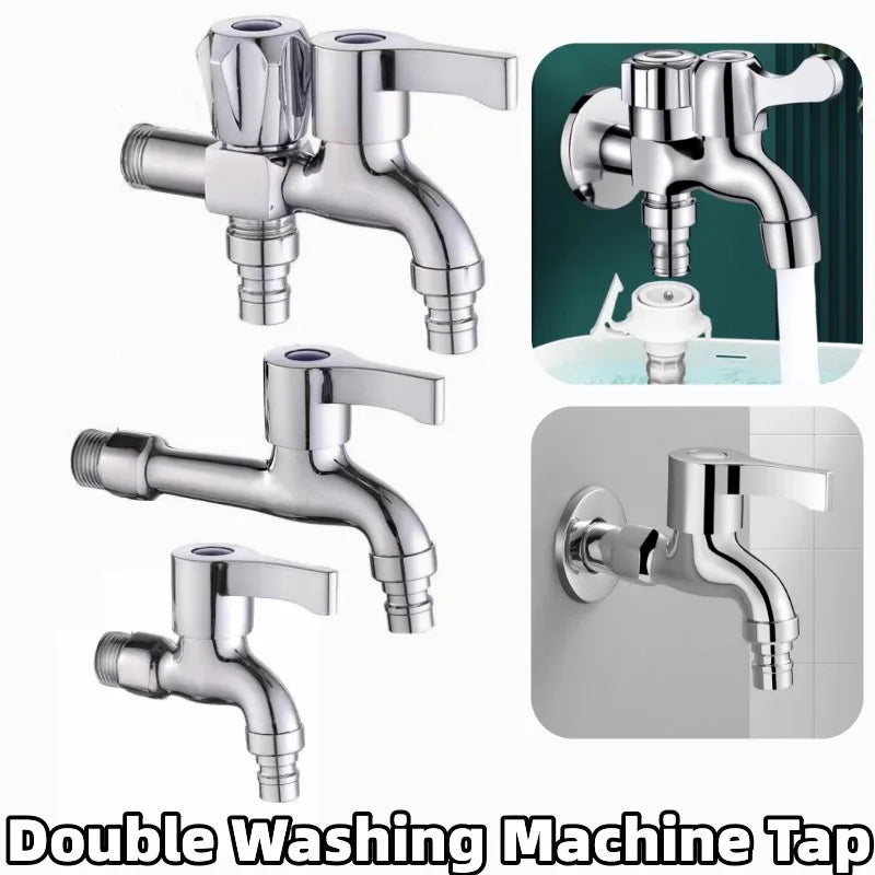 Double-Ended Brass Washing Machine Faucet – 4-Point Wall Mount Washing Machine Faucet Richie's