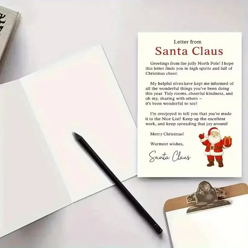 Santa Claus Greeting Card With Envelope – North Pole Letter Holiday Greeting Card Richie's