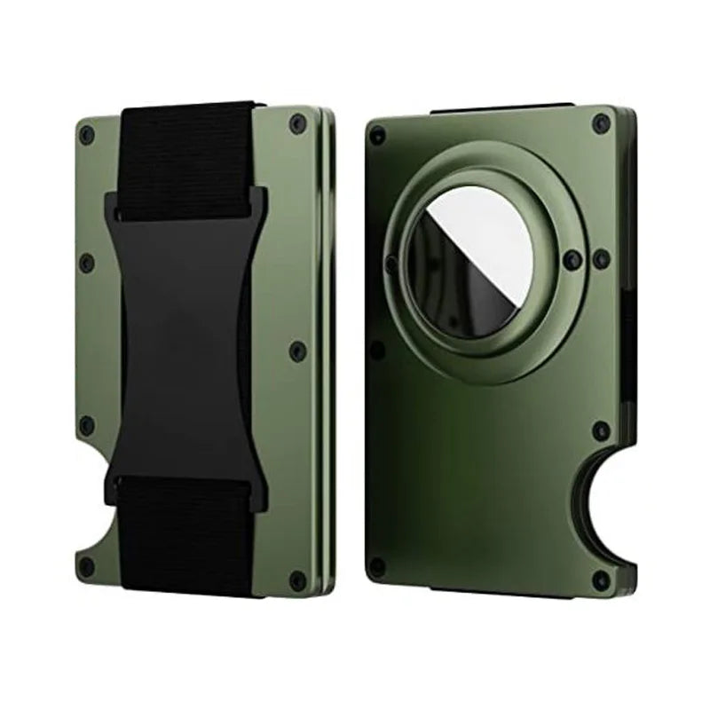 Zeeker Slim AirTag Wallet – RFID Blocking Metal Money Clip Metal Card Wallet Richie's army green