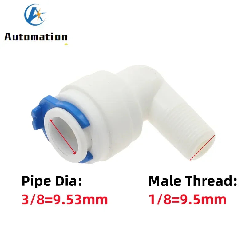 5Pcs RO Water Quick Elbow Fittings – 1/4" & 3/8" Tube Connectors Pipe Elbow Fittings Richie's