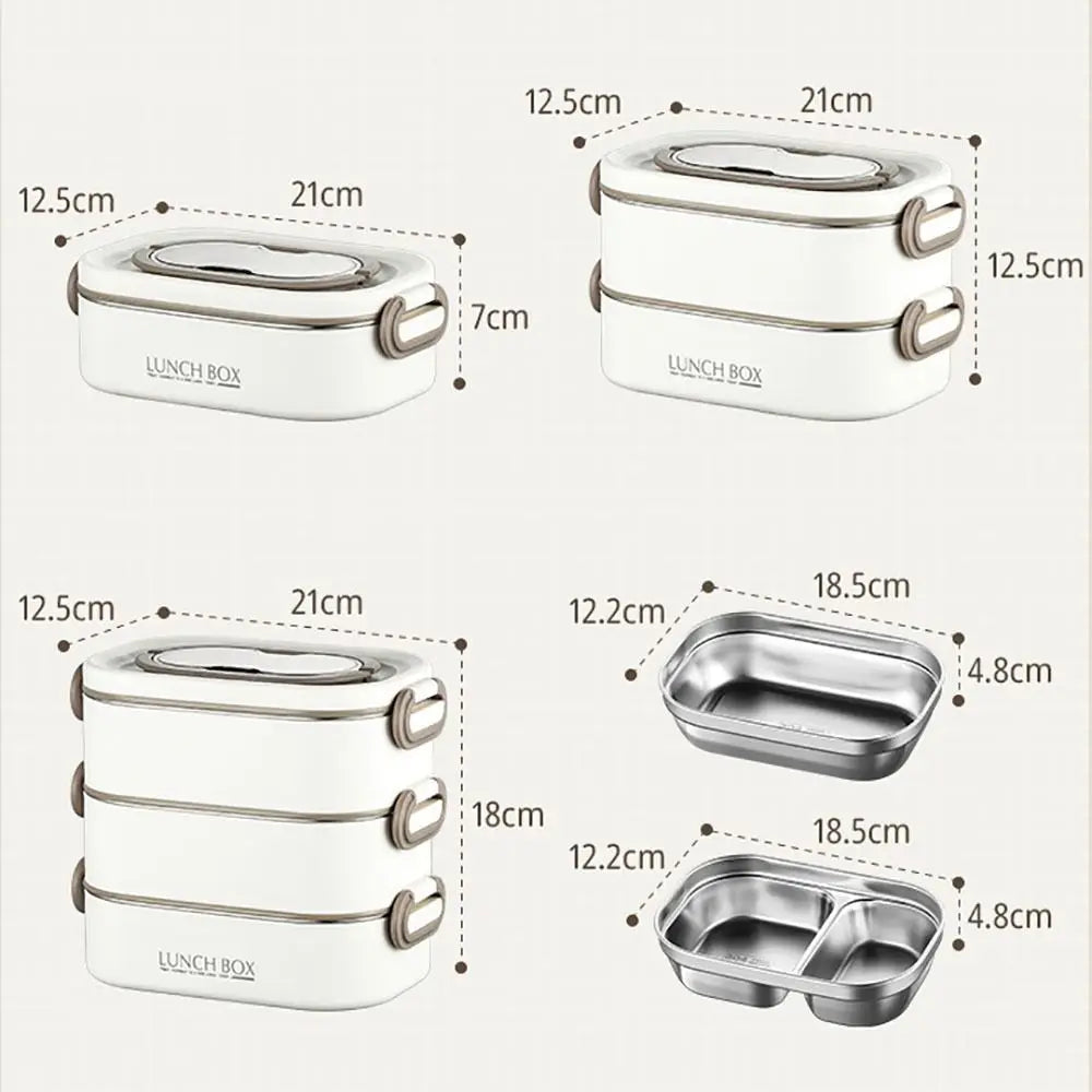 Stainless Steel Thermal Lunch Box Set – Stackable & Insulated Thermal Lunch Box Richie's