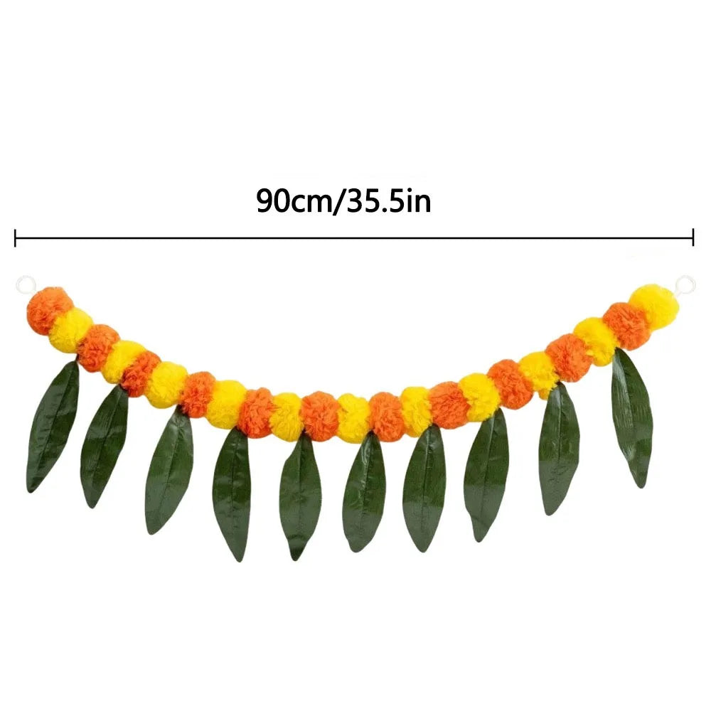 Artificial Marigold Garland – Diwali, Wedding & Festival Decor Artificial Flower Garland Richie's 02-90CM