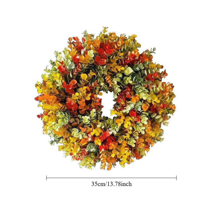 Elegant Artificial Fall Foliage Wreath – Indoor Door Hanging Decor Artificial Decor Wreath Richie's 35CM