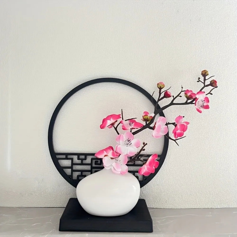 Artificial Plum Blossom Bonsai – Chinese Faux Flower Décor Artificial Bonsai Decor Richie's Pink-3pcs