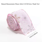Colorful Snowflake Satin Ribbon – Christmas Wreath & Bow Decor Christmas Ribbon Richie's Pink 2 Meters Long