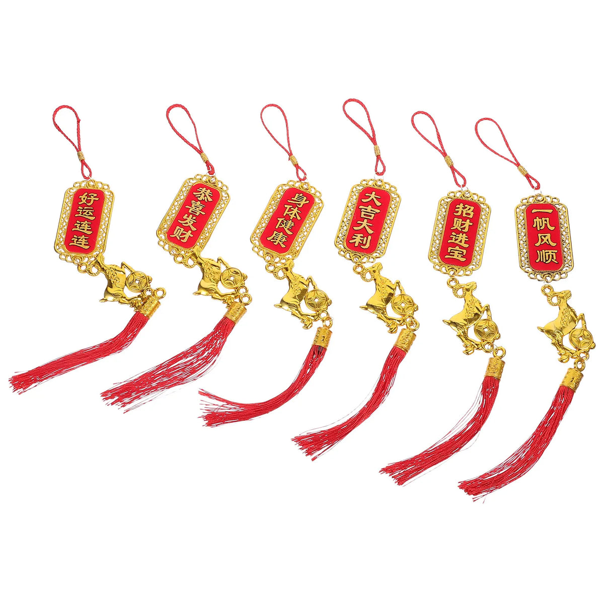 5Pcs Chinese New Year 2027 Goat Zodiac Tassel Hanging Ornaments Holiday Hanging Ornaments Richie's