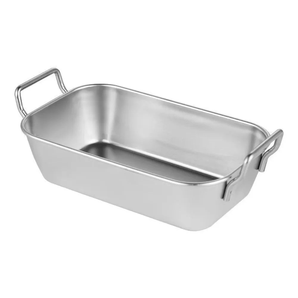 Stainless Steel Snack Basket – Fried Food Tray Silver & Gold Food Serving Basket Richie's Silver-Rectangle