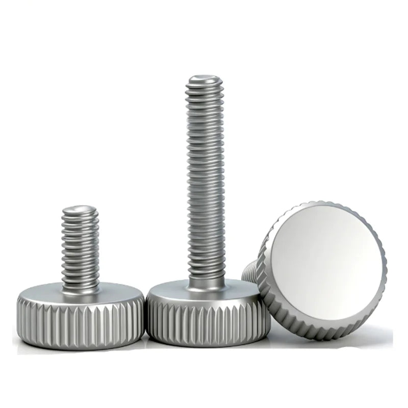 5pcs Stainless Steel Knurled Thumb Screws M3 M4 M5 Flat Head Thumb Screws Richie's