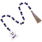 Halloween Wooden Bead Garland Farmhouse Rustic Tassel Décor Halloween Bead Garland Richie's