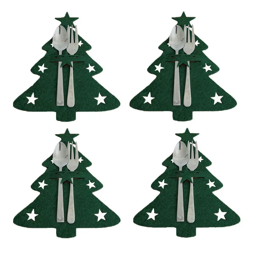 Christmas Cutlery Holder Bags | Festive Non-Woven Fabric 4 Pcs Cutlery Holder Bags Richie's 6