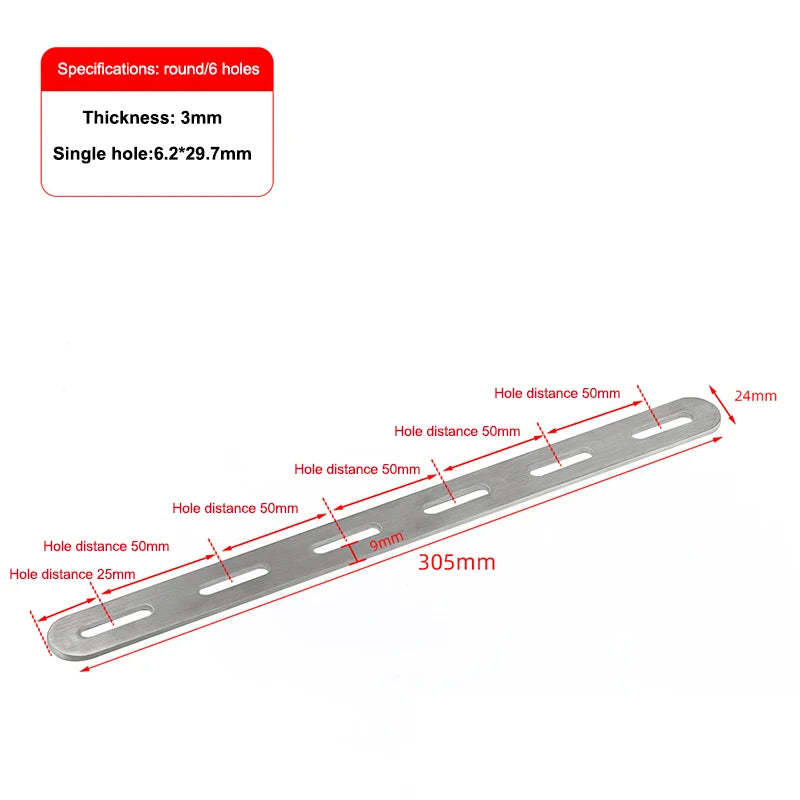 Stainless Steel Flat Corner Bracket Mending Plate – Furniture Brace Corner Bracket Plate Richie's Round 6holes