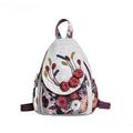Ethnic Retro Linen Women's Backpack – Floral Applique Rucksack Women's Backpack Richie's China Mainland