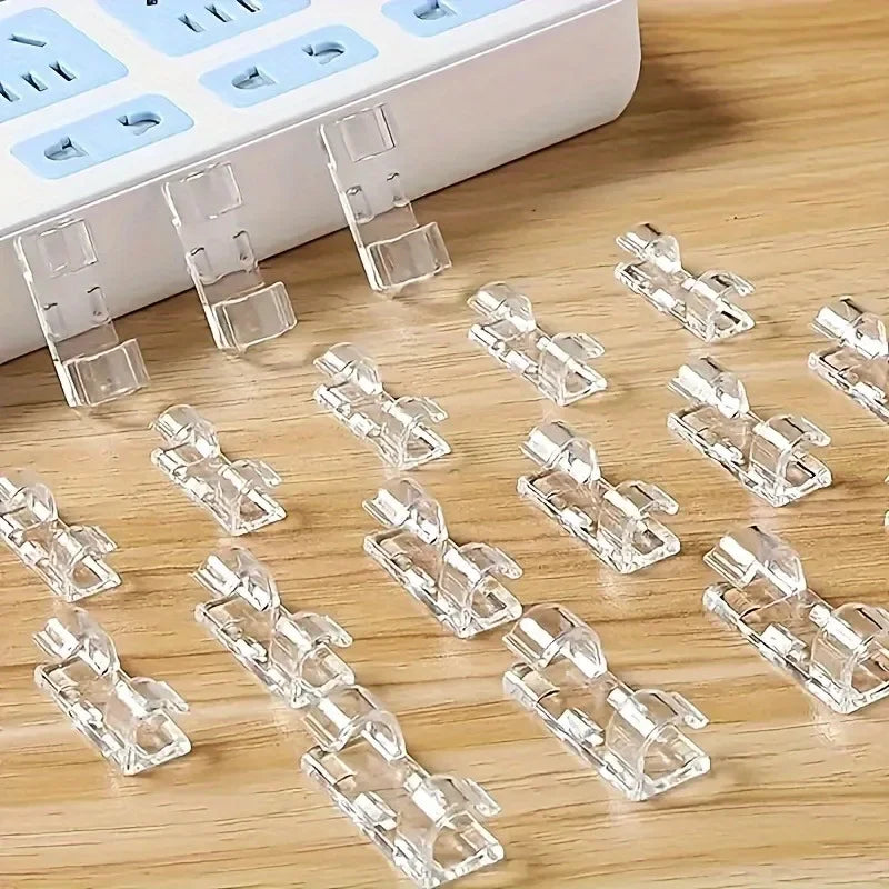 20pcs Self-Adhesive Cable Clips – Desk & Home Wire Organizer Cable Management Clips Richie's 20pcs