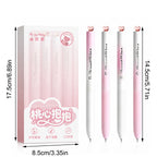4-Pack Pink Heart Twist Gel Pens – Black Ink Stationery Set Gel Pen Set Richie's