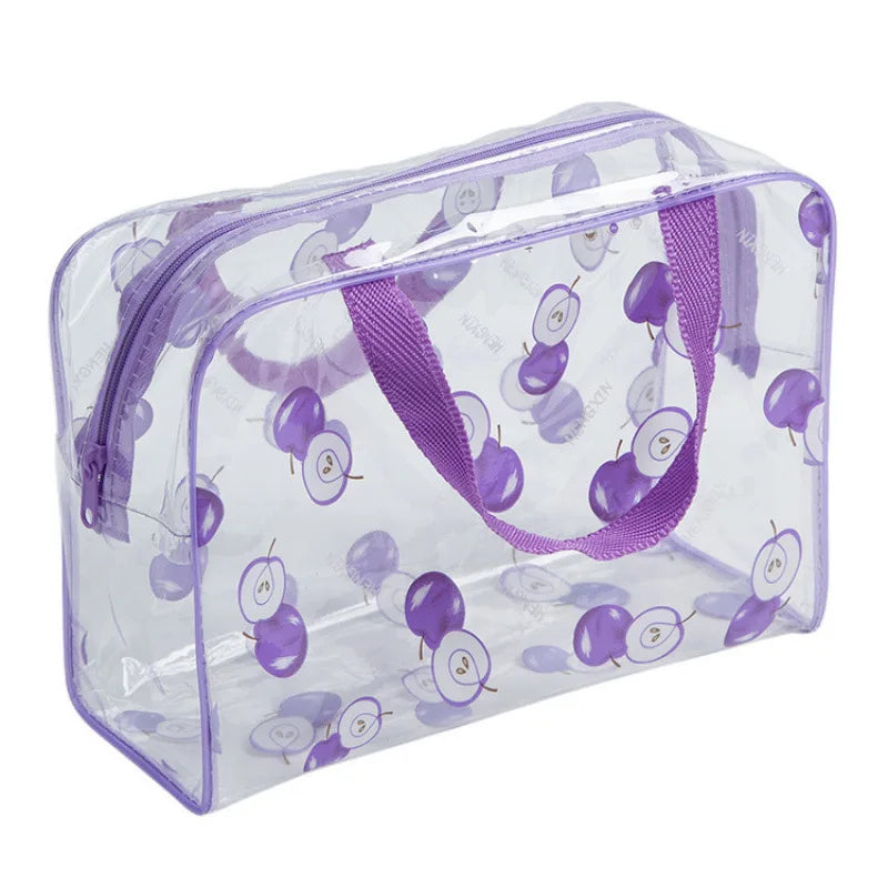 Mesh Shower Bag Portable Travel Toiletry & Makeup Pouch Toiletry Bag Richie's purple 25x17x9cm