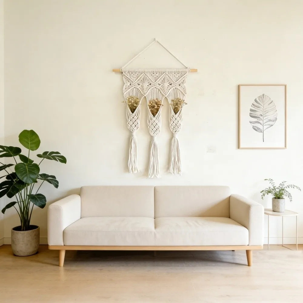 Nordic Boho Handwoven Macrame Tapestry 40x60cm Wall Decor Macrame Wall Hanging Richie's