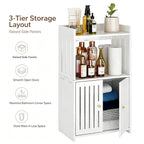 3-Tier Bathroom Corner Storage Rack with Door | Floor Standing Bathroom Storage Rack Richie's
