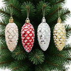 5Pcs Glitter Pine Cone Christmas Ornaments Hanging Pendants Christmas Ornaments Richie's