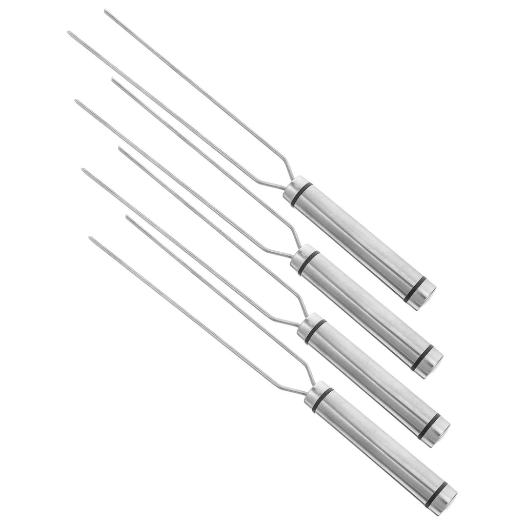 4-Pack Heavy Duty Stainless Steel Double Prong BBQ Skewers BBQ Grill Skewers Richie's