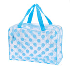 Transparent Polka Dot PVC Makeup Bag – Waterproof Cosmetic Cosmetic Bag Richie's Sky Blue